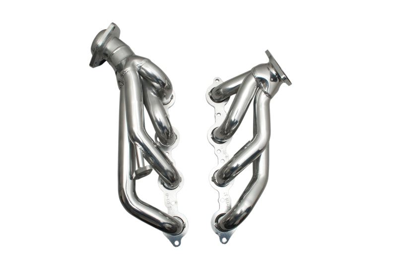 Gibson Shorty Headers - 1-5/8" Primary - Stock Collector Flange - Stainless - Silver Ceramic - Small Block Chevy - GM Fullsize SUV/Truck 1999-2001