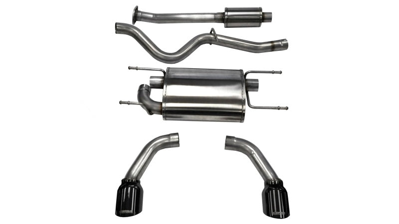 Corsa Sport Cat-Back Exhaust System - 2-1/2 in Diameter - Single 4-1/2 in Dual Tips - Black Pro-Series Tips - Scion FR-S / Subaru BRZ / Toyota 86 Coupe 2012-17