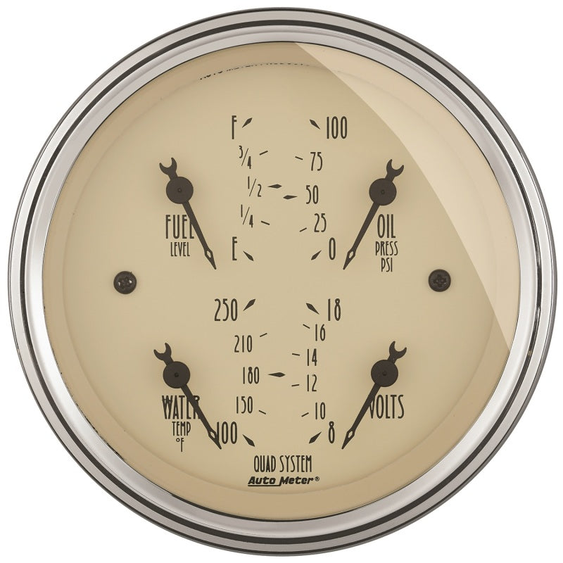 Auto Meter Antique Beige Quad Gauge - 3-5/8 in.