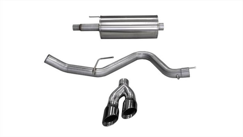 Corsa Sport Exhaust System - Cat-Back - 3" Diameter - Single Side Exit - Dual 4" Black Tips - Stainless - Super Cab/Super Crew Cab