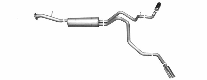 Gibson Dual Split Cat-Back Exhaust System - 2-1/4 in Tailpipe - 3-1/2 in Tips - Polished Tips - Cadillac / GM Fullsize SUV 2000-2006 5563