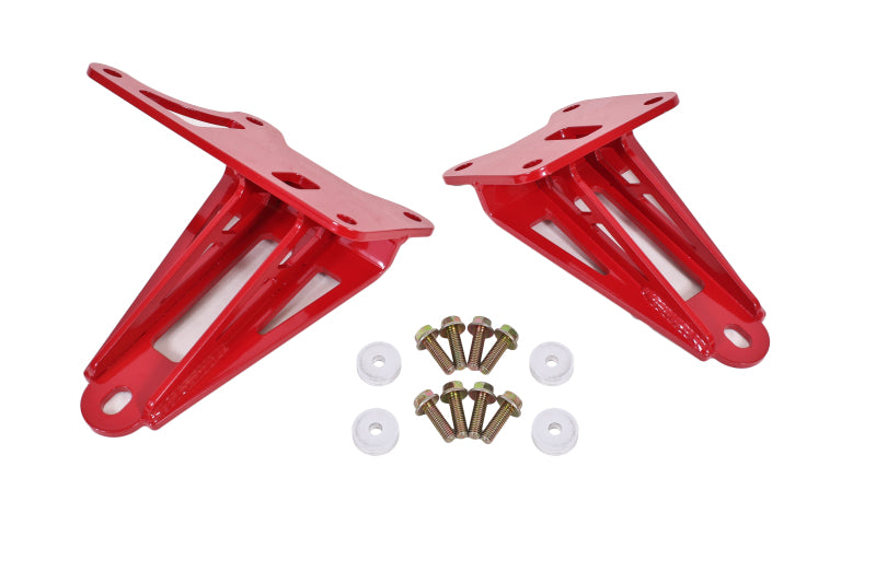 BMR Suspension Motor Mount - Bolt-On - Bracket - Adjustable Height - Red Powder Coat - Ford Mustang 2015-17