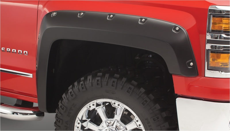 Bushwacker Pocket Style Fender Flare - Front / Rear - 3" Wide Front - 2-1/4" Wide Rear - Plastic - Black - Dodge Full-Size Truck 2018 (Set of 4)