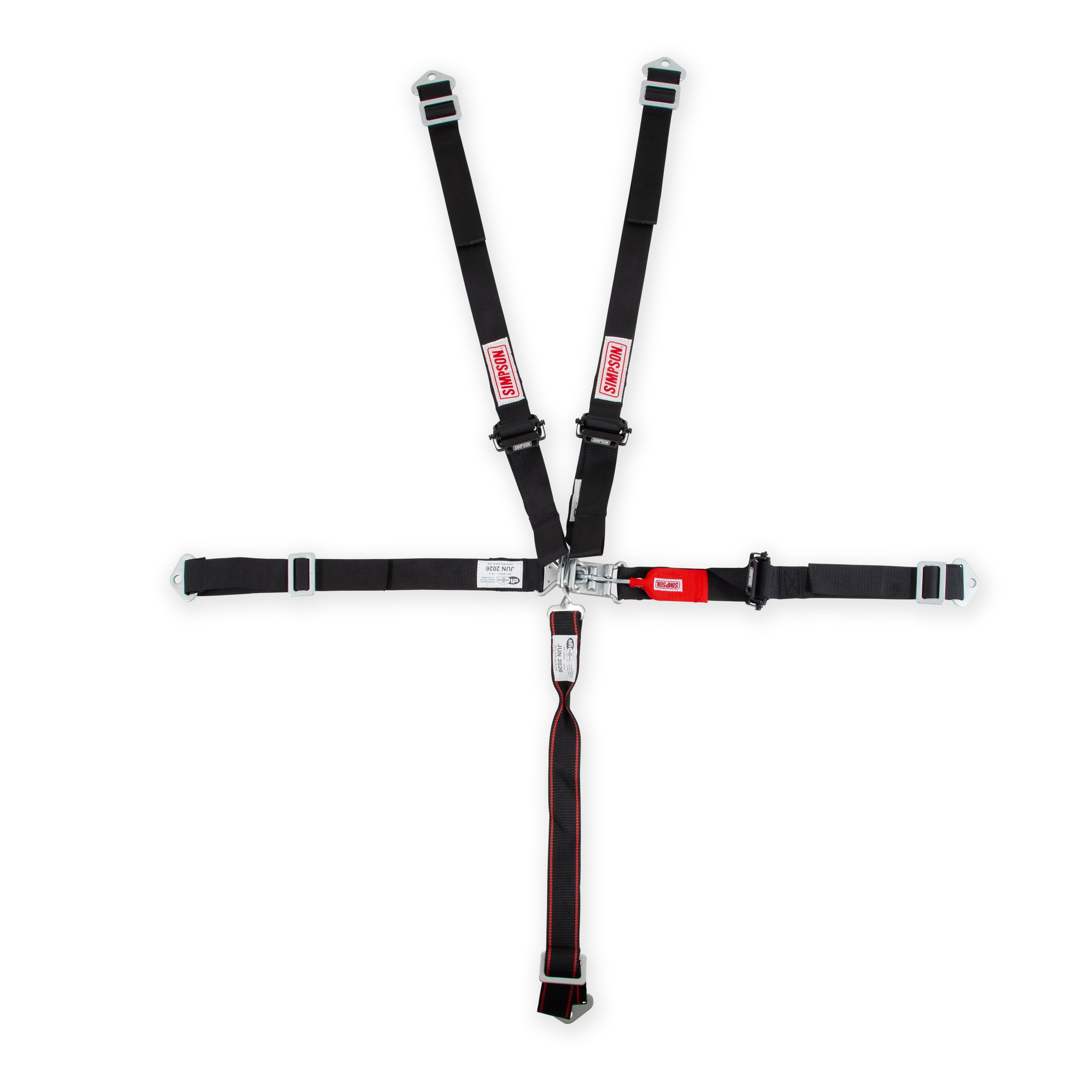 Simpson Platinum Plus 5-Point Quarter Midget Latch & Link Harness - Aluminum Adjusters - Black
