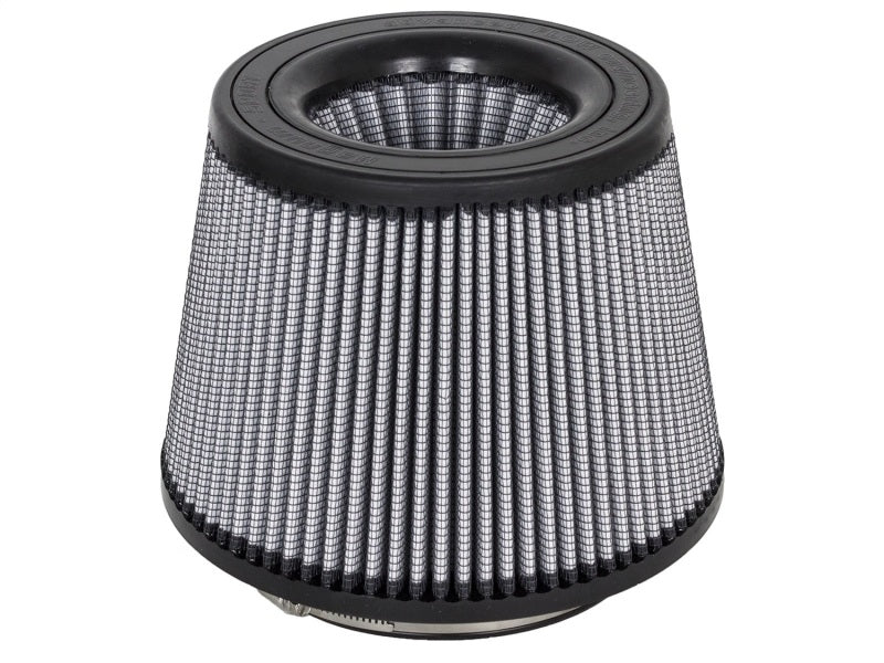 aFe Power Magnum FLOW Pro DRY S Clamp-On Air Filter Element - Conical - 9 in Base Diameter - 7 in Top Diameter - 7 in Tall - 6 in Flange - Synthetic - White - Universal 21-91035