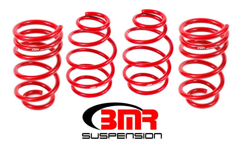 BMR Suspension Suspension Spring Kit - 1 in Lowering - 4 Coil Springs - Red Powder Coat - Chevy Camaro 2010-15