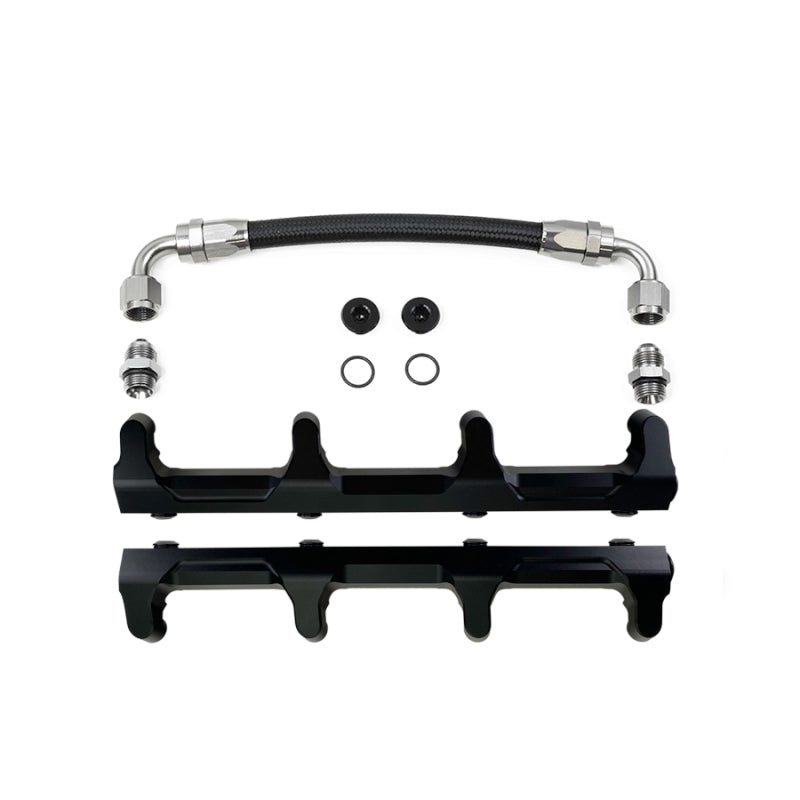 DeatschWerks Crossover Fuel Rail - Black Anodized - GM LS-Series 7-205