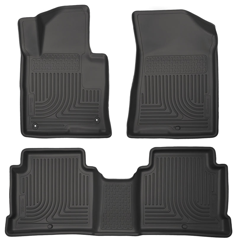 Husky Liners WeatherBeater Front / 2nd Row Floor Liner - Black - Hyundai Sonata 2015-17