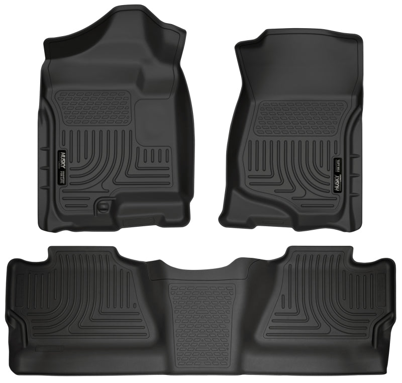 Husky Liners WeatherBeater Front / 2nd Row Floor Liner - Black - Crew Cab - GM Fullsize Truck 2007-14