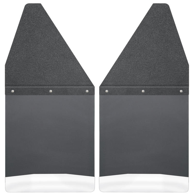 Husky Liners Kick Back Mud Flap - 12" Wide - Rear - Weighted - Plastic/Stainless - Black/Textured/Natural - Various Applications - (Pair)