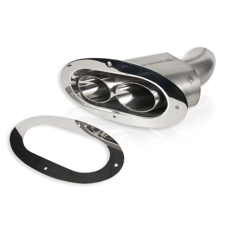 Stainless Works Through body Exhaust Tip Angled-Oval 3" Inlet