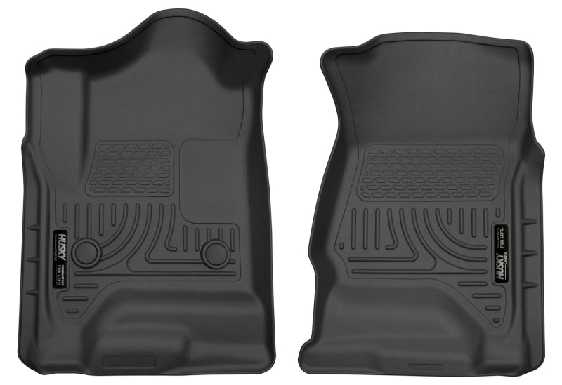 Husky Liners Front Floor Liner Weatherbeater Plastic Black - Crew Cab