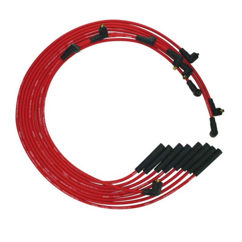 Moroso Ultra Spiral Core 8 mm Spark Plug Wire Set - Red - Straight Plug Boots - Socket Style - Mopar B / RB-Series