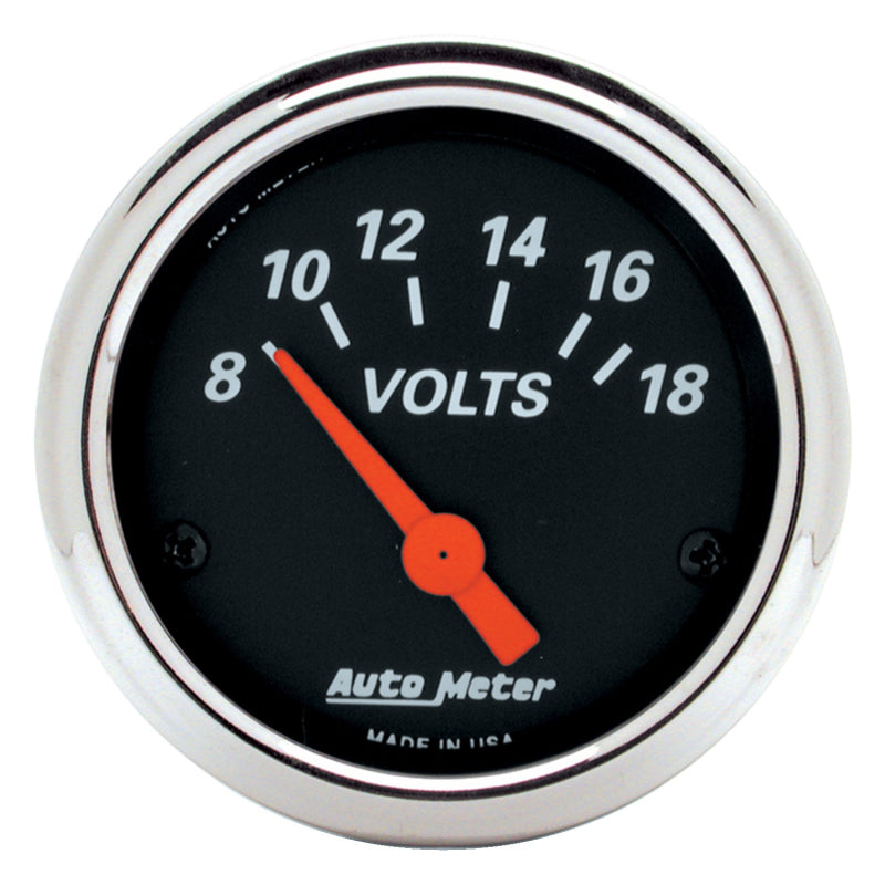 Auto Meter Designer Black Voltmeter Gauge - 2-1/16"