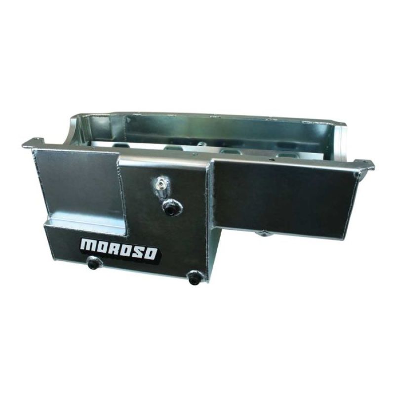 Moroso Fabricated Marine OIl Pan - Rear Sump - 12 Quart - 10 in Deep - Zinc Oxide - Big Block Chevy