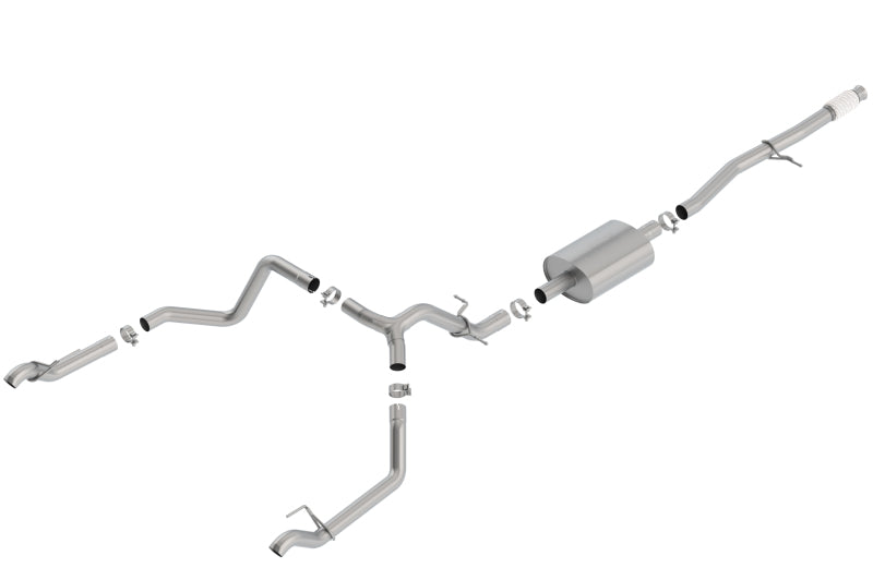 Borla S-Type Cat-Back Exhaust System - 3 in Diameter - Dual Rear Exit - Factory Tips - GM LS-Series - GM Fullsize Truck 2019-22