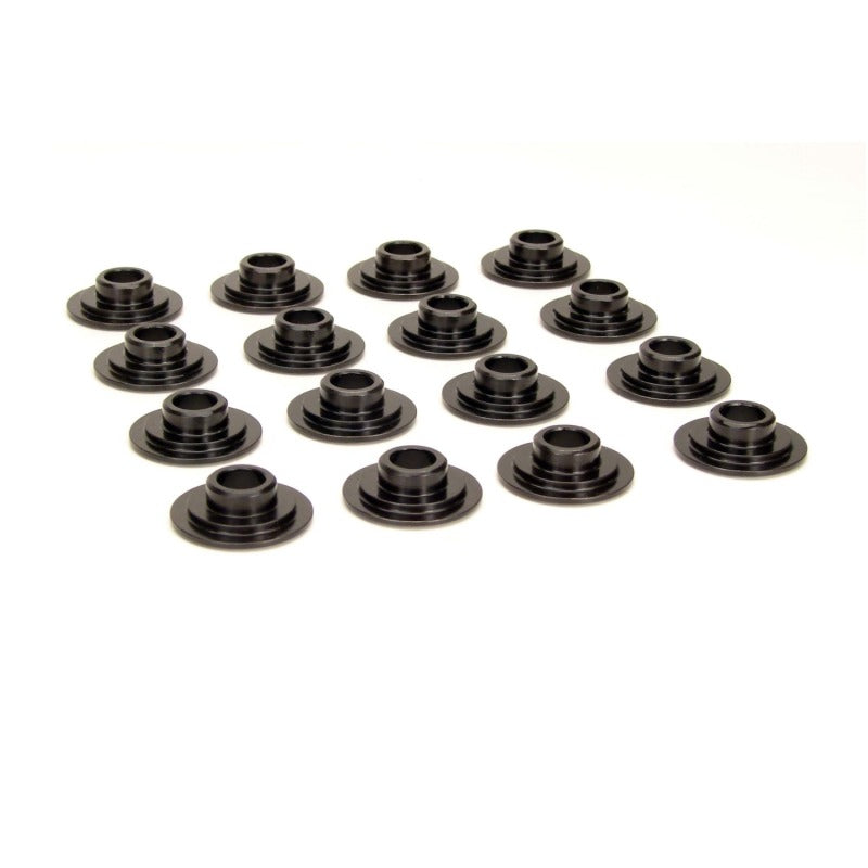 Comp Cams Super Lock 10 Degree Valve Spring Retainer - 10 Degree - 1.050 in / 0.690 in OD Steps - 1.437-1.500 in Dual Spring - Chromoly - Black Oxide - Set of 16