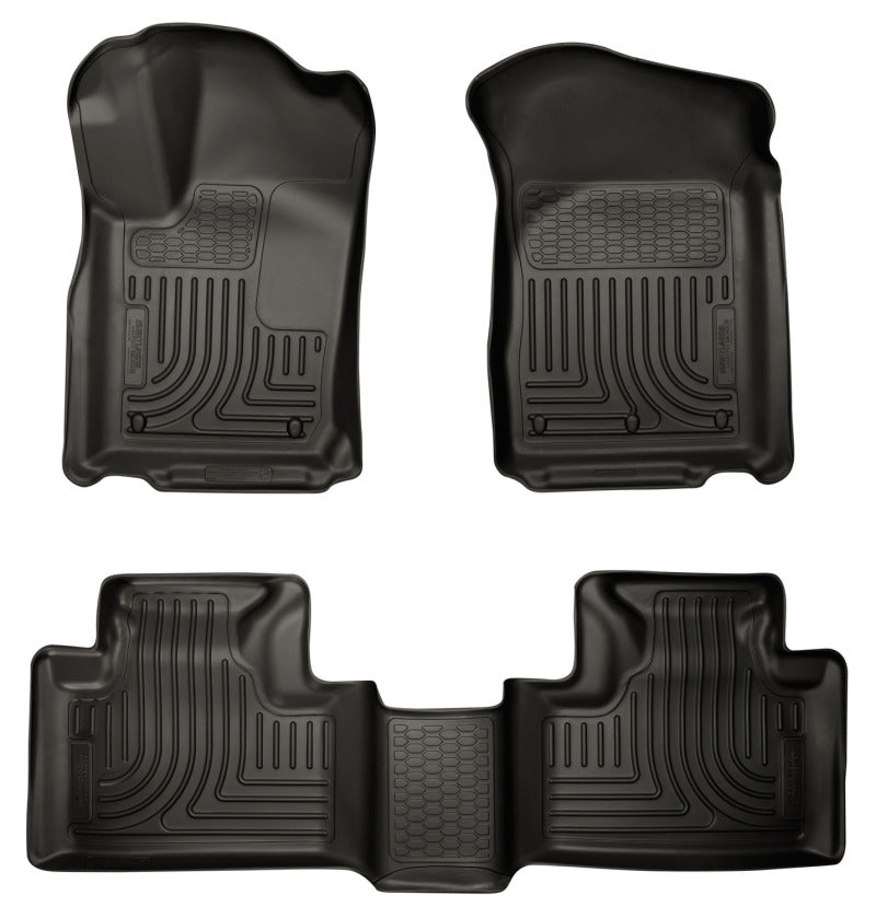 Husky Liners Weatherbeater Front / 2nd Row Floor Liner - Black - Dodge Midsize SUV / Jeep Grand Cherokee 2011-14