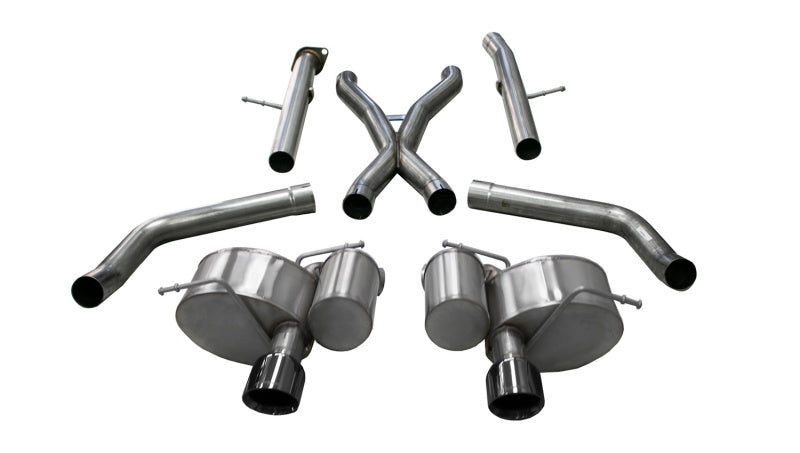 Corsa Xtreme Exhaust System - Cat-Back - 2-3/4" Diameter - Dual Rear Exit - 4-1/2" Black Tips - Stainless - Mopar Gen III Hemi