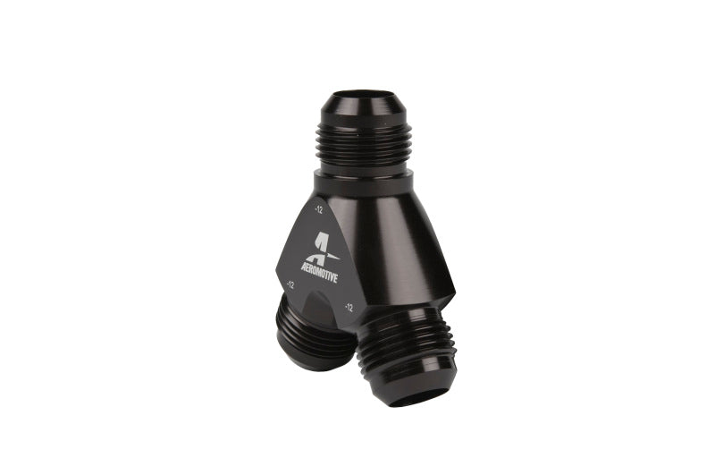 Aeromotive Y-Block Fitting - 12 AN to 2 x -12 AN