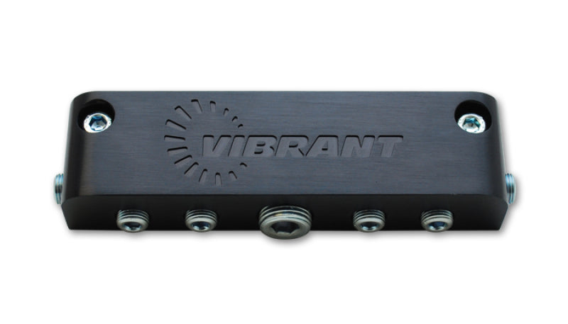 Vibrant Performance Manifold Fitting 4 Way 3/8" NPT Female Inlet Six 1/8" NPT Female Outlets