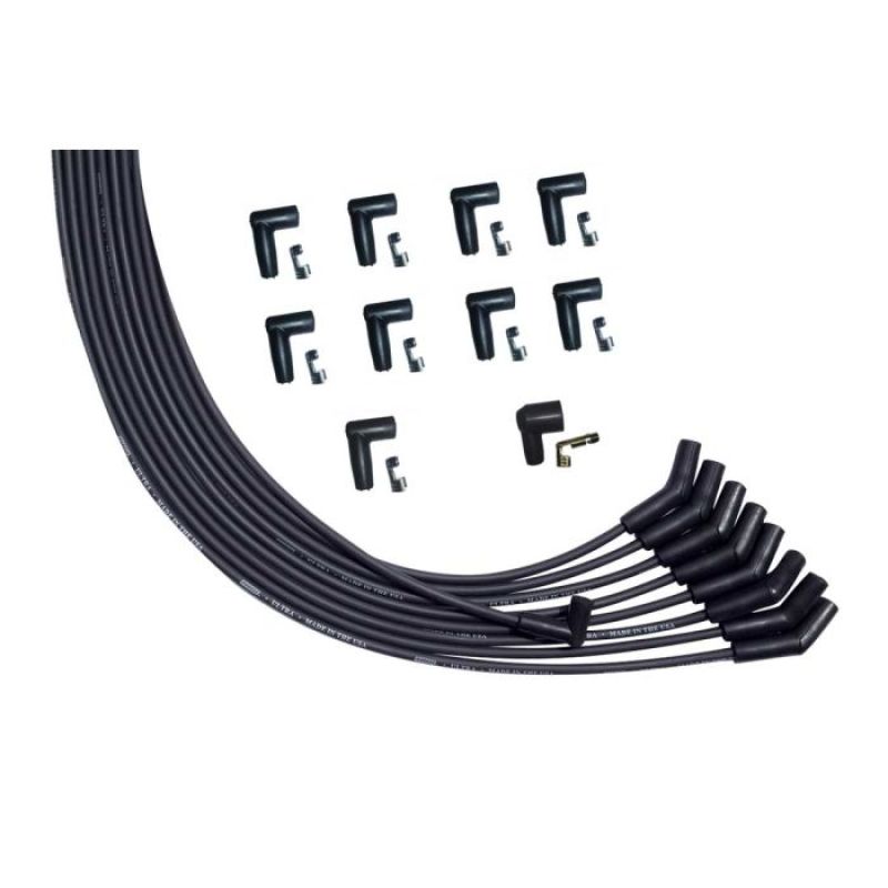 Moroso Ultra Spiral Core 8 mm Spark Plug Wire Set - Black - 135 Degree Plug Boots - HEI Style Terminal - Universal 8-Cylinder