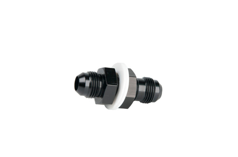 Aeromotive Bulkhead Fitting - Straight - 8 AN Male to 8 AN Male Bulkhead - Aluminum - Black