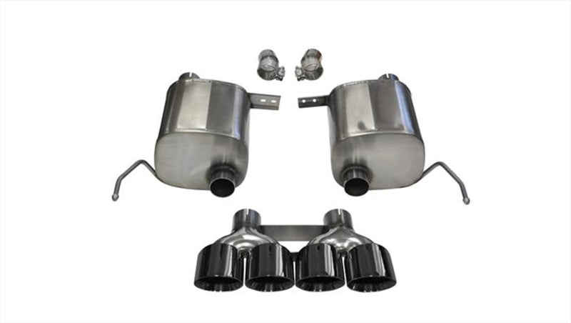 Corsa XTREME Axle-Back Exhaust System - 2-3/4 in Diameter - Center Exit - 4 in Black Tips - Stainless - Chevy Corvette 2014-18