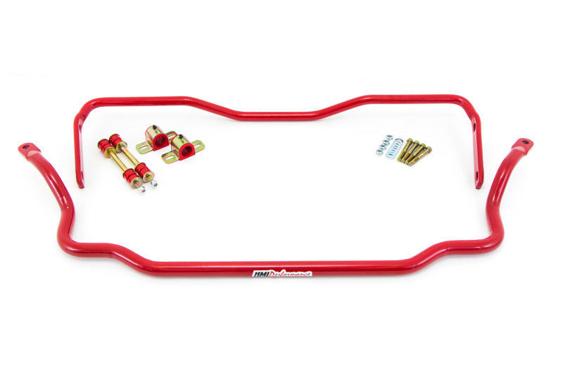 UMI Performance 1964-1972 GM A-Body Solid Front and Rear Sway Bar Kit - Red