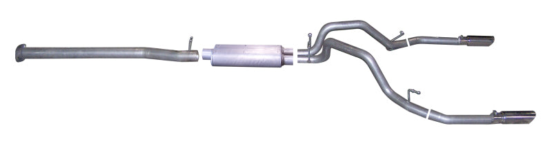 Gibson Dual Split Cat-Back Exhaust System - 2-1/4 in Tailpipe - 3-1/2 in Tips - Polished Tips - GM Fullsize Truck 2007-09