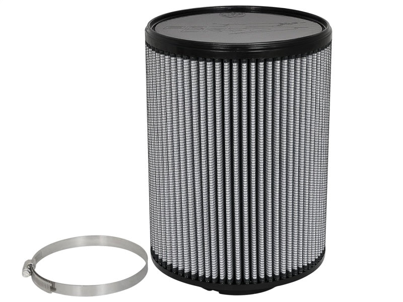 aFe Power Magnum FLOW Pro DRY S Air Filter Element - 8-1/2" Base - 8-1/2" Top - 11" Tall - 4" Flange - Synthetic - White - Universal