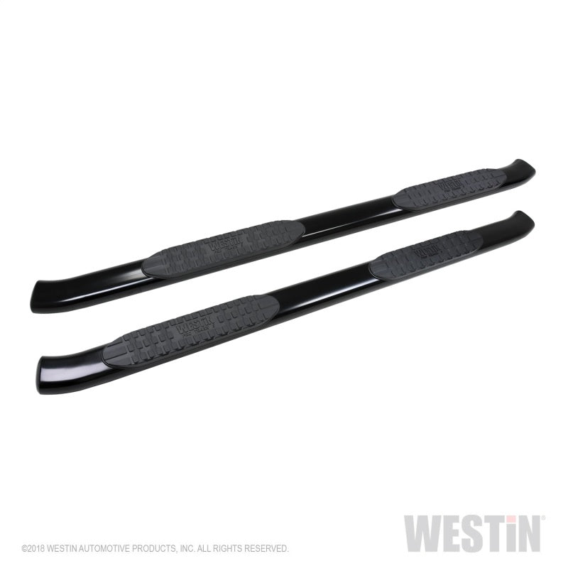 Westin Pro Traxx 5 in Oval Curved Step Bars - Black Powder Coat - Crew Cab - GM Fullsize Truck 2019-21 - Pair