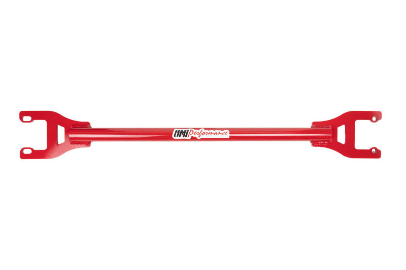 UMI Performance Rear Shock Tower Brace Bolt-On Steel Red Powder Coat - GM A-Body 1968-72