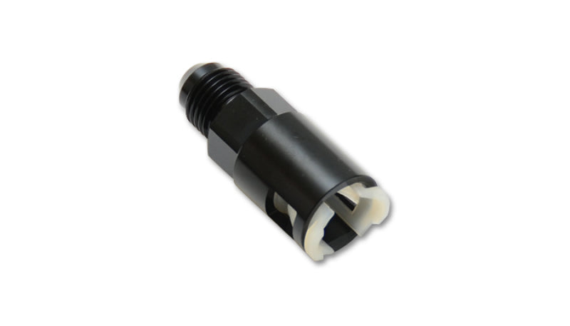 Vibrant Performance 6 AN Male to 3/8 in SAE Female Quick Disconnect Straight Adapter - Black Anodized