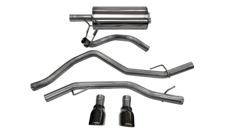 Corsa Sport Cat-Back Exhaust System - 3 in Diameter - Dual 4-1/2 in Single Tip - Black Pro-Series Tips - Mopar V8 - Dodge Ram Fullsize Truck 2009-17