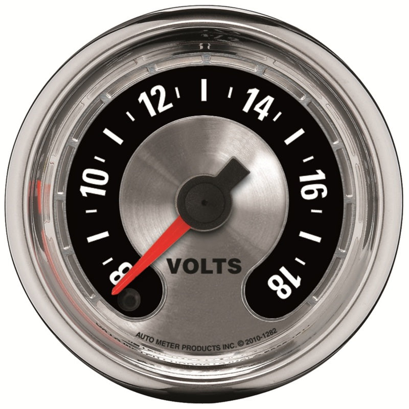 Auto Meter 2-1/16" American Muscle Voltmeter Gauge - 8-18 Volts