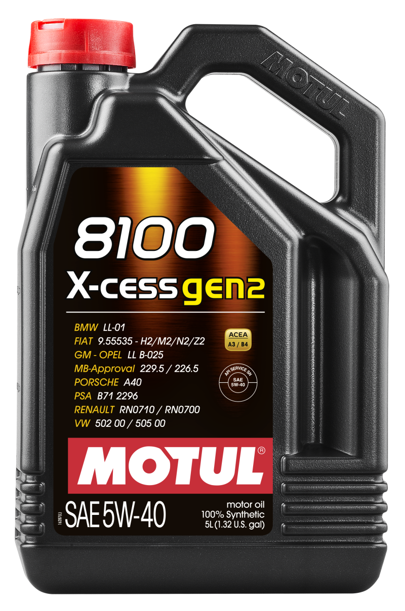 Motul X-Cess 5w40 Synthetic Motor Oil - 5 L Bottle (Set of 4)