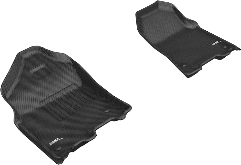 3D MAXpider Kagu Floor Liner - Front - Plastic - Black/Textured - New Body Style - Crew/Quad Cab - (Pair)