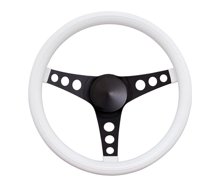 Grant Classic Series Steering Wheel 13.75 in Diameter - 3.5 in Dish - Black - White Foam Grip
