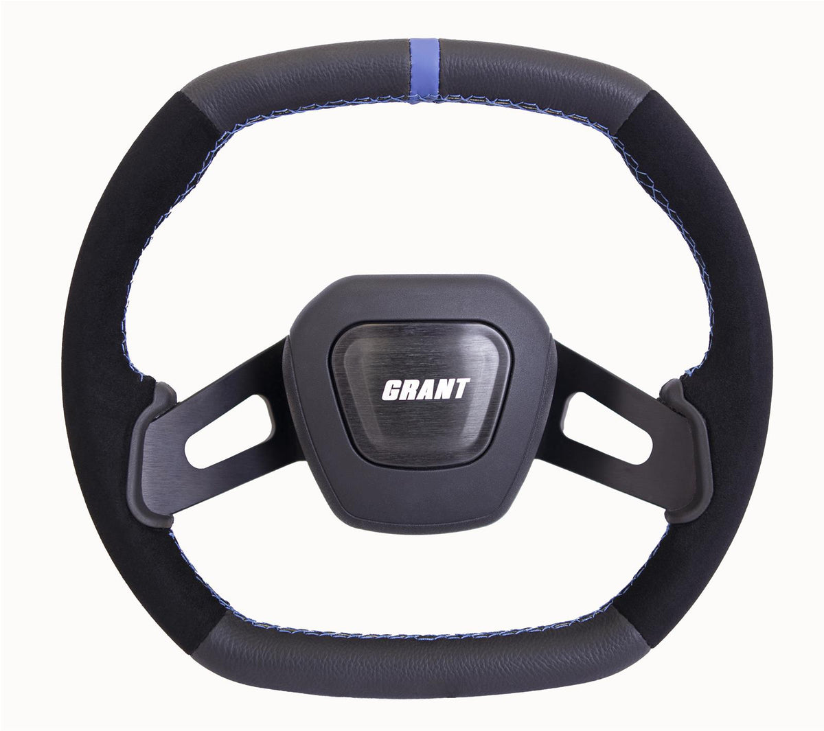 Grant Performance Series Steering Wheel - 13.7 x 12.7 in Diameter - 1 in Dish - Black Leather / Suede Grip - Black 682