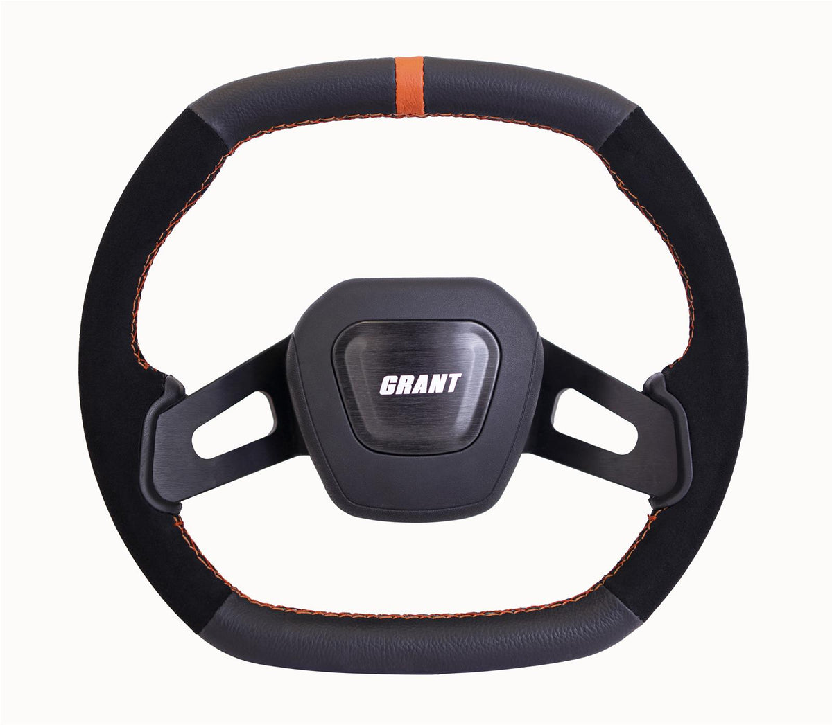Grant Performance Series Steering Wheel - 13.7 x 12.7 in Diameter - 1 in Dish - Black Leather / Suede Grip - Black 686