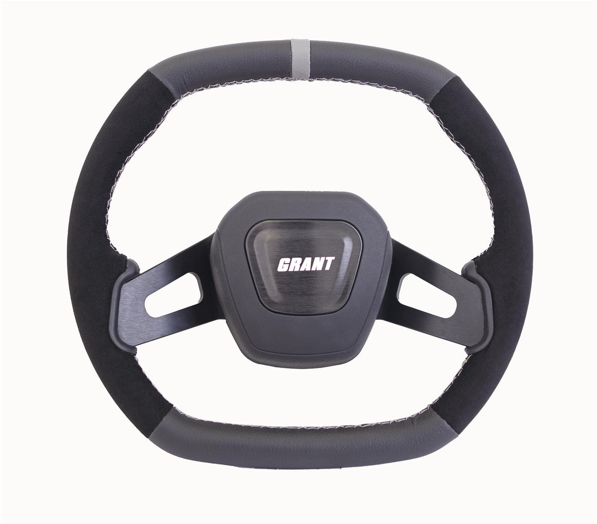 Grant Performance Series Steering Wheel - 13.7 x 12.7 in Diameter - 1 in Dish - Black Leather / Suede Grip - Black 693