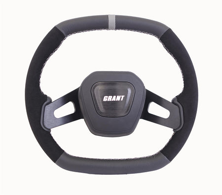 Grant Performance Series Steering Wheel - 13.7 x 12.7 in Diameter - 1 in Dish - Black Leather / Suede Grip - Black 693