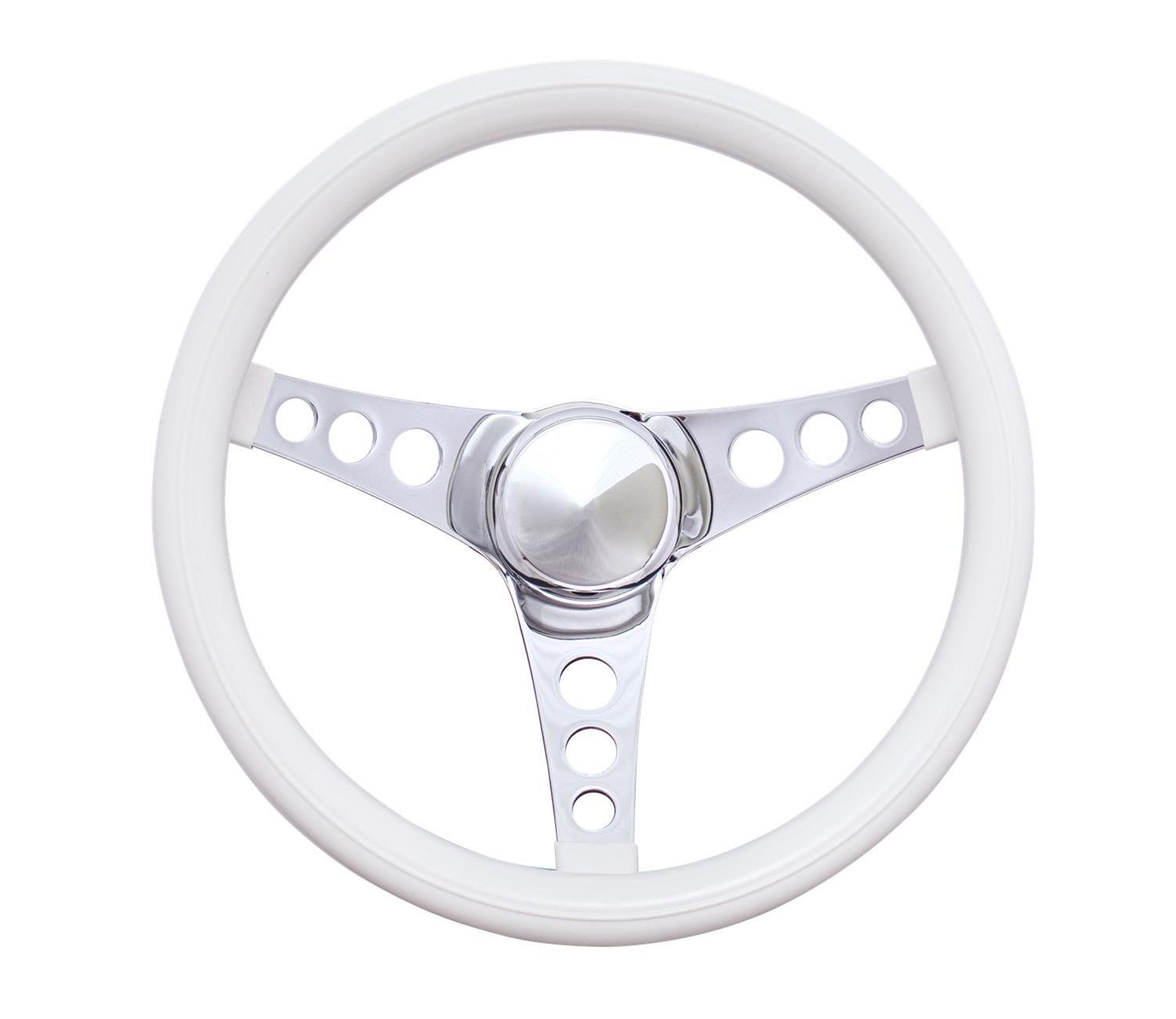 Grant Classic Series Steering Wheel 12.5 in Diameter - 3.5 in Dish - Chrome - White Foam Grip