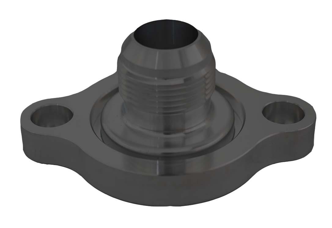 March Performance Straight Water Neck - 20 AN Male - Black - Chevy V8