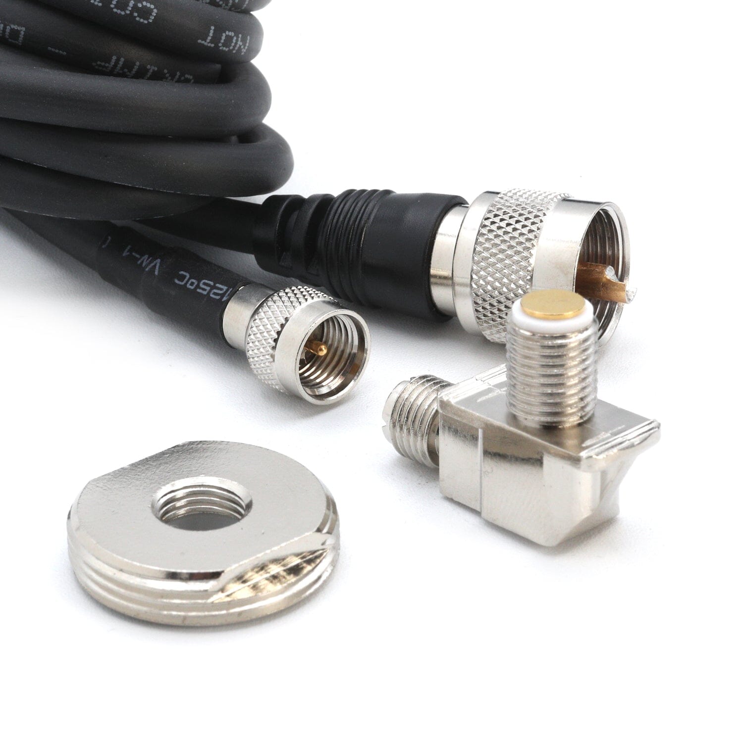Rugged Radios 15 Ft Antenna Cable /w Removable Mini 3/8 NMO Bulkhead Mount NMO-MINI-U-15