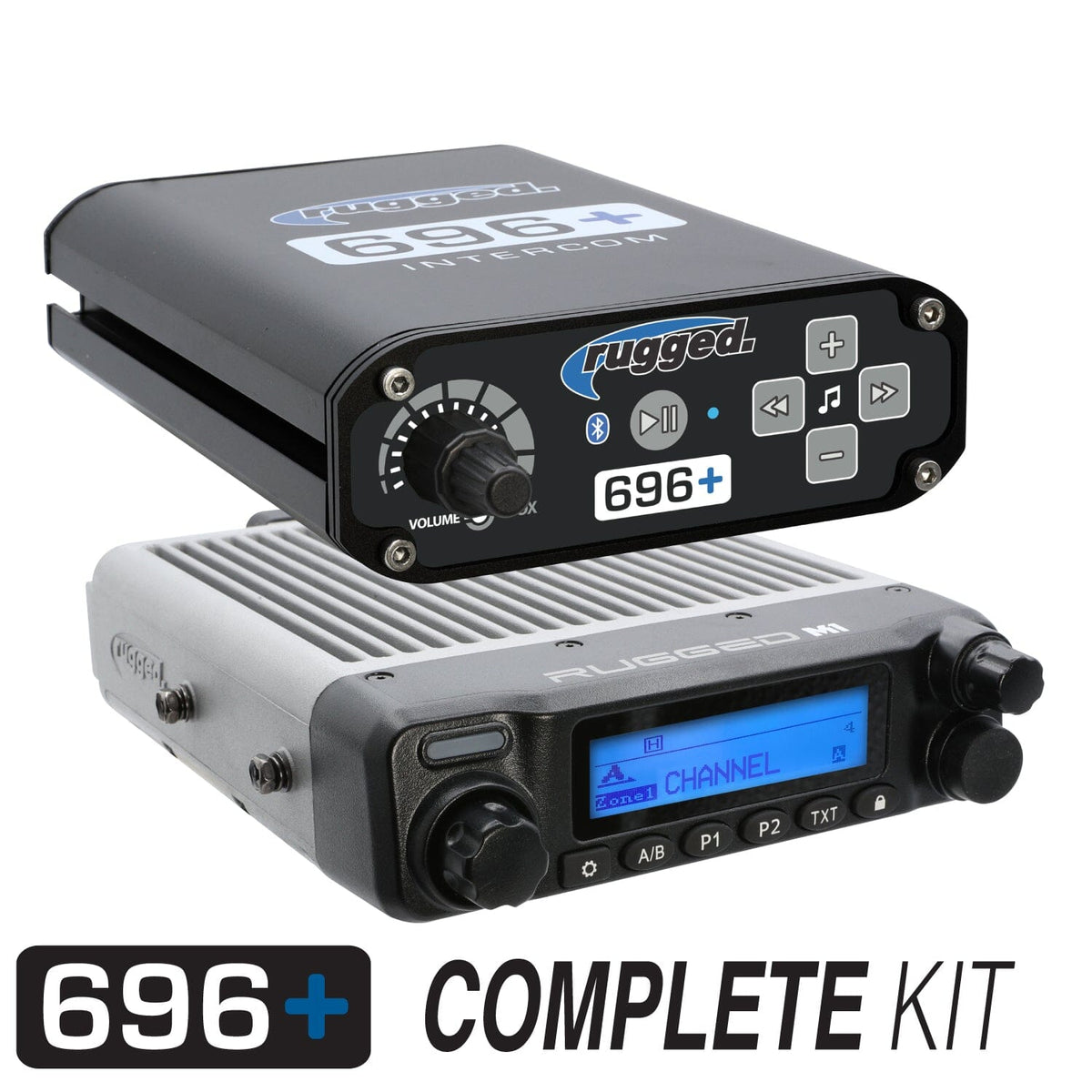 Rugged Radios 696 PLUS Complete Master Communication Kit /w Intercom & 2-Way Radio - M1 VHF Business Band MCK-696-2P-M1