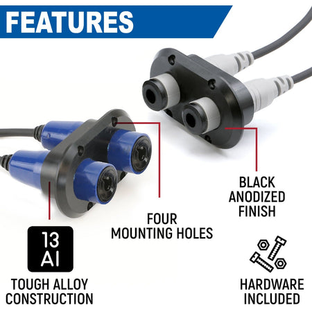 Rugged Radios Dual Headset / Helmet Jack Flush Mount - Offroad JM-D-F