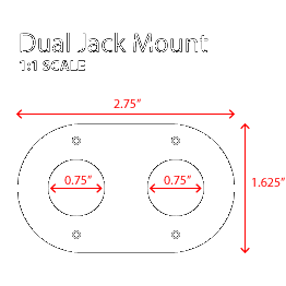 Rugged Radios Dual Headset / Helmet Jack Flush Mount - Offroad JM-D-F