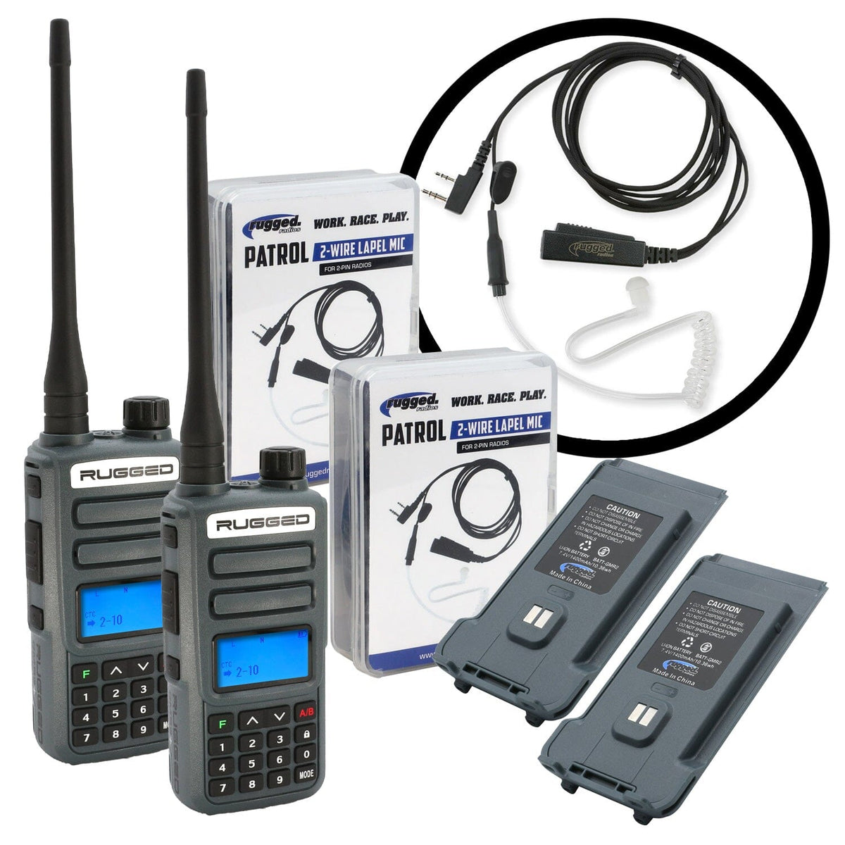 Rugged Radios GMR2 PLUS Great Outdoors Pack - GMRS & FRS Two Way Handheld Radios /w Accessories RUGGED-OUTDOOR-PACK